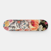 Kleurrijke Wildflower & Kitten Patroon Skateboard (Horizontaal)