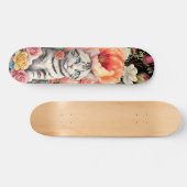 Kleurrijke Wildflower & Kitten Patroon Skateboard (Horizontaal)