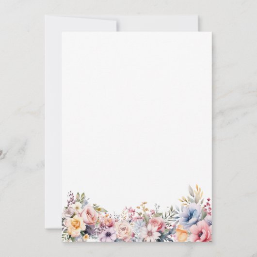Kleurrijke Wildflower lente bruiloft Kaart (Achterkant)