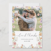 Kleurrijke Wildflower Liefde en Bedankt bruiloft (Voorkant)