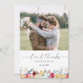 Kleurrijke Wildflower Liefde en Bedankt bruiloft (Voorkant)