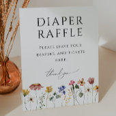 Kleurrijke Wildflower Luier Raffle Baby shower Reclamebord Met Voetstuk