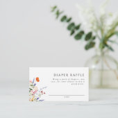 Kleurrijke Wildflower Luier Raffle Informatiekaartje (Staand voorkant)