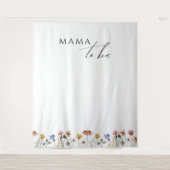 Kleurrijke Wildflower Mama als achtergrond Wandkleed (Voorkant)