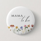 Kleurrijke Wildflower Mama te zijn Ronde Button 5,7 Cm (Voorkant)