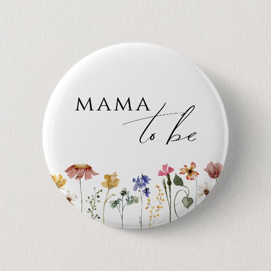 Kleurrijke Wildflower Mama te zijn Ronde Button 5,7 Cm (Voorkant)