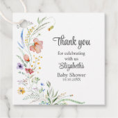 Kleurrijke Wildflower Meadow Baby shower dank u Bedankjes Labels (Voorkant)