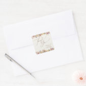 Kleurrijke Wildflower Meadow Beige Bruiloft Dank u Vierkante Sticker (Envelop)