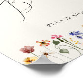 Kleurrijke Wildflower Meadow | Beige gastenboek te Poster (Hoek)