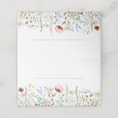 Kleurrijke Wildflower Meadow Bruiloft Plaatskaartje (Buitenkant ongevouwen)