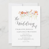 Kleurrijke Wildflower Meadow Elegant Script Kaart (Voorkant)