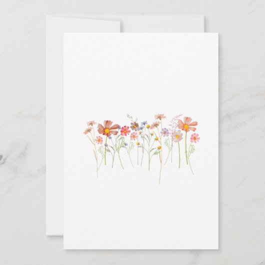 Kleurrijke Wildflower Meadow Elegant Script Kaart (Achterkant)