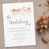 Kleurrijke Wildflower Meadow Elegant Script Kaart