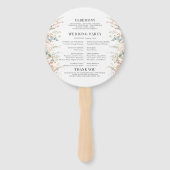 Kleurrijke Wildflower Meadow Flower Wedding Progra Handwaaier (Achterkant)