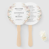 Kleurrijke Wildflower Meadow Flower Wedding Progra Handwaaier (Voorkant en achterkant)