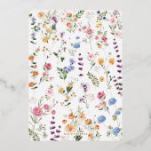 Kleurrijke Wildflower Meadow Tuin Bloemen Bruiloft Folie Uitnodiging (Achterkant)