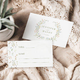 Kleurrijke Wildflower Meadow Wedding Flat Place Ca Plaatskaartje