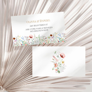 Kleurrijke Wildflower Meadow Wedding Registry Informatiekaartje