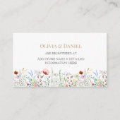 Kleurrijke Wildflower Meadow Wedding Registry Informatiekaartje (Voorkant)