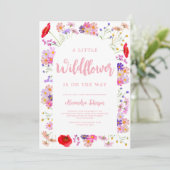 Kleurrijke Wildflower Meisje Baby shower Kaart (Staand voorkant)
