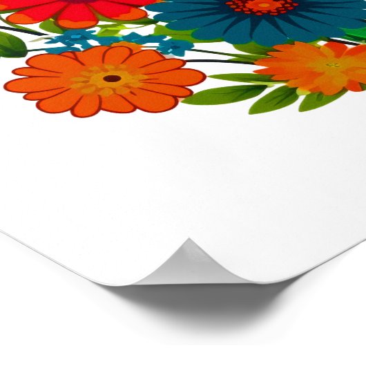 Kleurrijke Wildflower, Meisjes Kamer Decor Poster (Hoek)