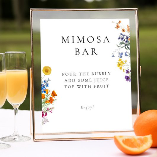 Kleurrijke  Wildflower Mimosa Bar Poster
