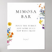 Kleurrijke  Wildflower Mimosa Bar Poster (Voorkant)