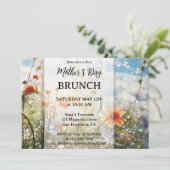 Kleurrijke Wildflower Moederdag Brunch Invitation Kaart (Staand voorkant)