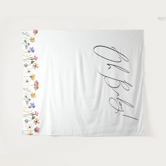 Kleurrijke Wildflower Oh Baby Achtergrond Wandkleed (Voorkant (horizontaal))