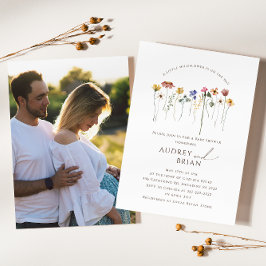 Kleurrijke Wildflower op de weg Koppels Foto Kaart