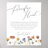 Kleurrijke Wildflower Pacifier Hunt Sign Poster (Voorkant)