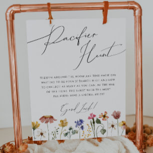 Kleurrijke Wildflower Pacifier Hunt Sign Poster