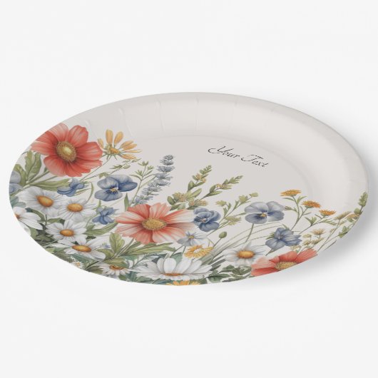 Kleurrijke Wildflower Paper Bord (Gekanteld)