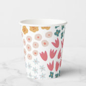 Kleurrijke Wildflower Paper Cups Papieren Bekers (Achterkant)
