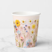 Kleurrijke Wildflower Party Papieren Bekers (Achterkant)