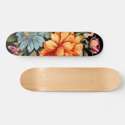 Kleurrijke Wildflower Patroon Skateboard (Horizontaal)
