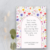 Kleurrijke Wildflower Pink Arch Funny Moederdag Feestdagenkaart