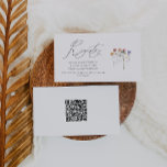 Kleurrijke Wildflower QR code Baby Registry Informatiekaartje<br><div class="desc">Deze kleurrijke wildflower QR code baby register behuizing kaart is perfect voor uw eenvoudige, grillige, boho regenboog zomer baby shower. De felle, betoverde roze, gele, oranje en goudkleurige bloemstukken geven dit product het gevoel van een minimalistische, elegante hippie-lentetuin. Het moderne ontwerp is kunstzinnig en delicaat, het portretteren van een klassieke...</div>