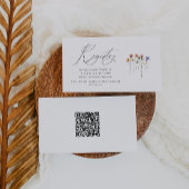 Kleurrijke Wildflower QR code Baby Registry Informatiekaartje