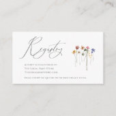 Kleurrijke Wildflower QR code Baby Registry Informatiekaartje (Voorkant)