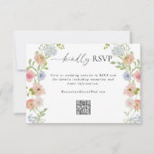 Kleurrijke Wildflower QR Code Wedding RSVP Kaartje (Voorkant)