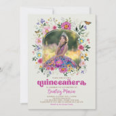 Kleurrijke Wildflower Quinceañera 15e verjaardag Kaart (Voorkant)