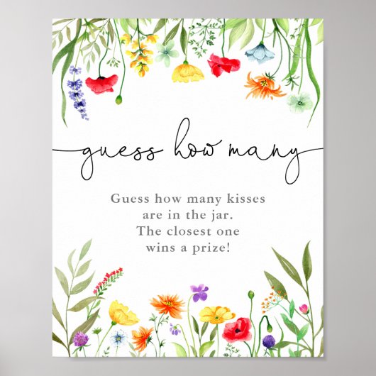 Kleurrijke Wildflower Raad hoeveel spel Poster (Voorkant)