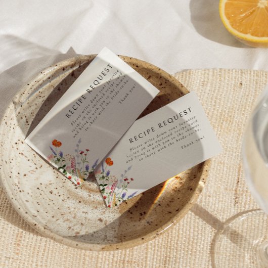 Kleurrijke Wildflower Recept Aanvraag Informatiekaartje