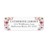 Kleurrijke Wildflower Retour Adres Label – Dusty P (Voorkant)