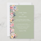 Kleurrijke Wildflower Sage Groene bruiloft Kaart (Voorkant)