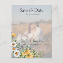 Kleurrijke Wildflower Save the Date Foto