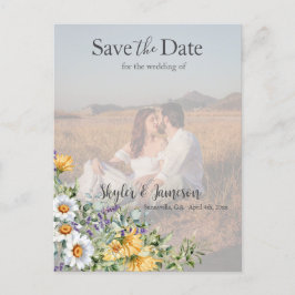 Kleurrijke Wildflower Save the Date Foto Briefkaart