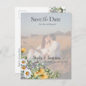 Kleurrijke Wildflower Save the Date Foto Briefkaart (Voorkant / Achterkant)