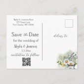 Kleurrijke Wildflower Save the Date Foto Briefkaart (Achterkant)